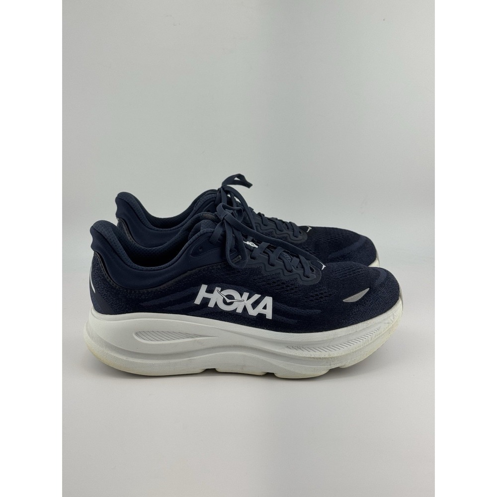 Hoka One One Bondi 9 Black White Running Shoes Men's 1162015 VYN Size 8.5 4E